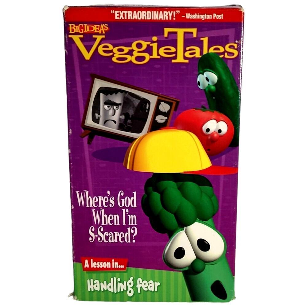 Vintage 1998 VHS VeggieTales Where’s God When I'm S-Scared? Big Ideas Family Fun